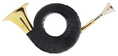 Cor de Chasse Trompe Petit Bugle Instrument a Vent Cuivre Accordement Bb Etui - Photo 1/4