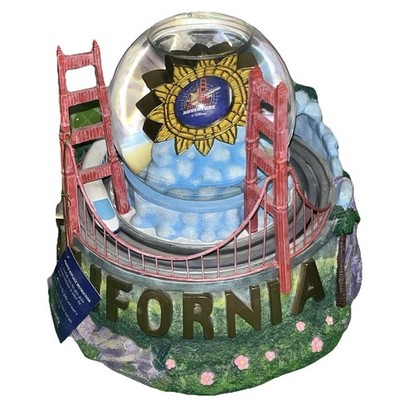 Disney California Adventure Snow Globe Retired Golden Gate Moving Monorail Train