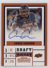 2017 Panini Contenders Draft Picks Ticket Blue Foil Chris Carson #220 Auto 14md