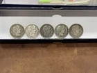 Barber Half Dollars - Lot of 5 Coins 90% Silver Good Detail