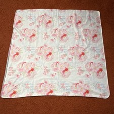 Baby Blanket White Pink Floral Flowers Square 36x36