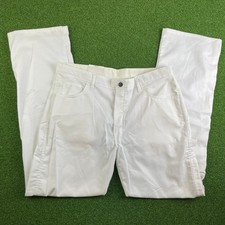 Genuine Dickies Mens White Relaxed Fit Flex Twill Painters Pants Sz 36x34