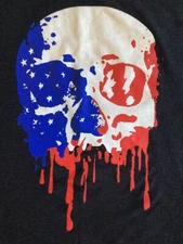 SPARTC Red White & Blue Skull Men’s Next Level Graphic T-Shirt Large