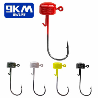 Jig Heads Hooks Weedless Shroom-Shaped Weight Head for Crappie Bass 5Pcs W/box