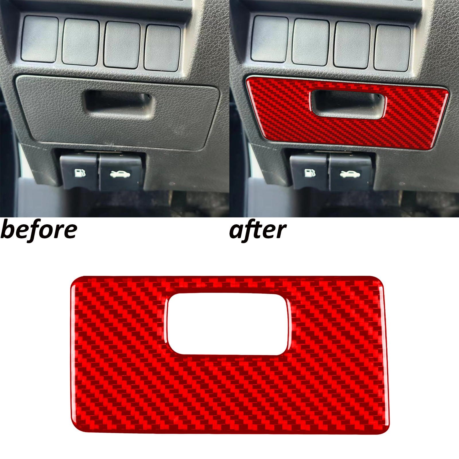 2013-2018 Nissan Altima Driver Side Red Carbon Fiber Storage Box Panel Trim