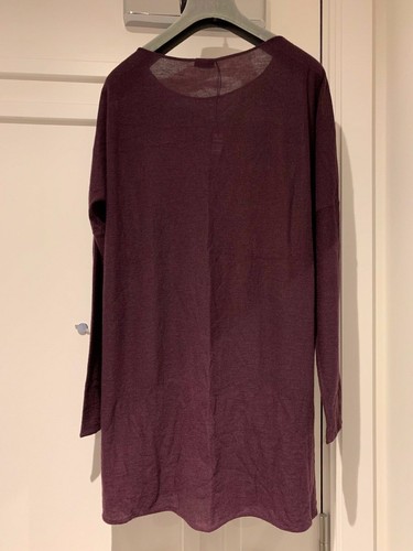 BNWT Joseph 100% Fine Cashmere Tunic / Long Jumper Aubergine Color RRP £375 - Picture 2 of 12