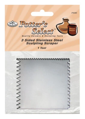 ROYAL & LANGNICKEL Stainless Steel 3 Sided Scraper Clay Pottery Ceramic Potters Sculpting Tool