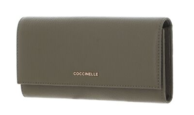 COCCINELLE Metallic Soft Wallet Geldbörse Laurel Green olivgrün Neu