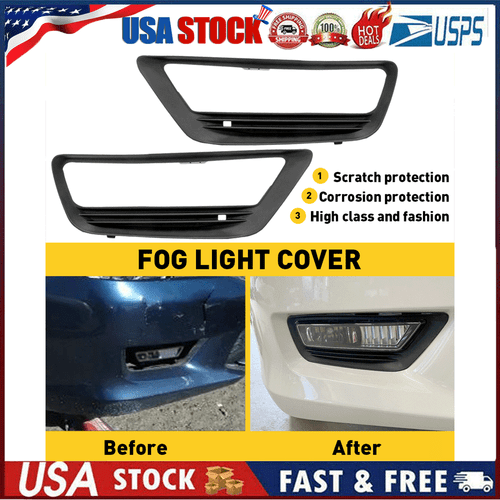 Pair Fog Light Cover Trim Bezel Fit 2013 2014 2015 Honda Accord LX EX EX-L - Picture 19 of 20