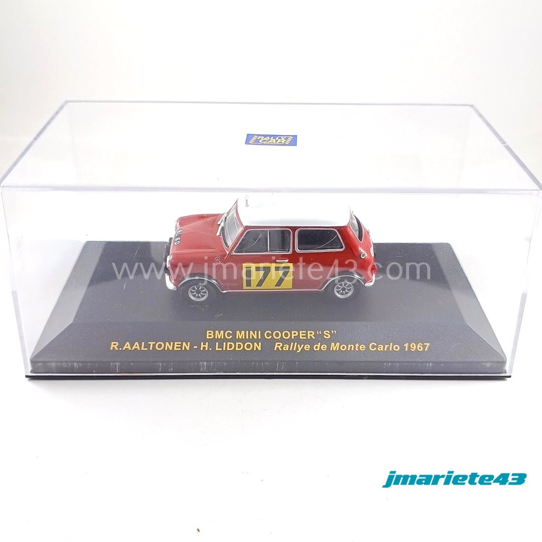Miniature Voiture Collection 1/43 Mini Cooper S 1967 - Métal Vissé Sur Socle - Boîte Vitrine