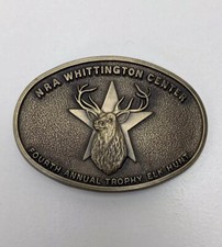 NRA Whittington Solid Brass Buckle Fourth Annual Trophy Elk Hunt Buck Deer RJ