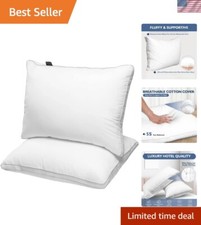 Gusseted Pillows Set of 2 - Ideal for Back, Side, and Stomach Sleepers