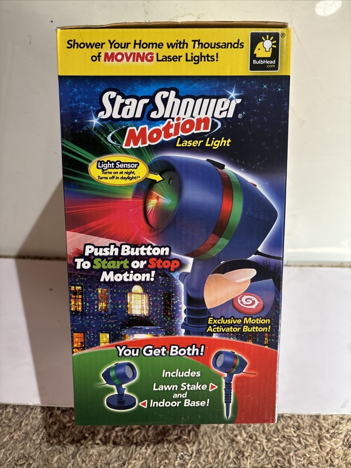 New Christmas Star Shower Motion Laser Light Indoor Outdoor