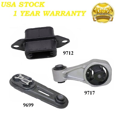 3PCS Motor & Trans Mount FIT NISSAN JUKE 1.6L 4WD 11-12; SENTRA 1.6L 17-19 - MT