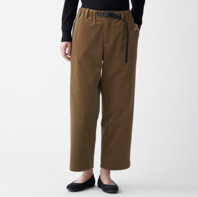 MUJI Women's Knit Corduoroy Wide Pants S Brown Brand