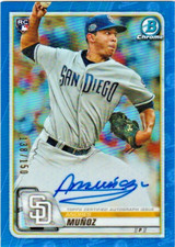 2020 Bowman Chrome ANDRES MUNOZ RC Auto BLUE Refractor #xx/150!!! Mariners