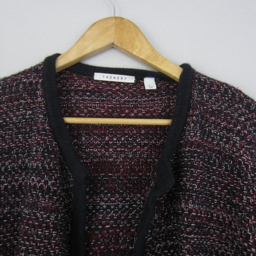 Trenery Jacket Womens Large 14 Red Black Wool Blazer Tweed Pockets Career Office - Picture 2 of 15