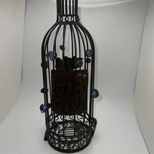 Epic Decorative Cork Holder Wine Bottle Metal, 14.25-Inch Bronze Finish. USED.