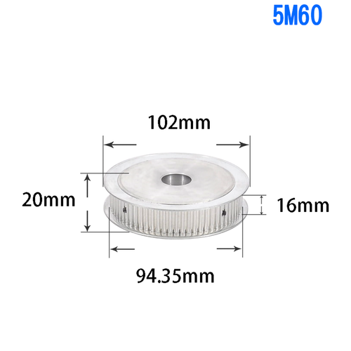 AF-type HTD5M 15mm Timing Belt Pulley 10-100 Tooth Pitch 5mm for CNC Step Motor - Picture 24 of 30