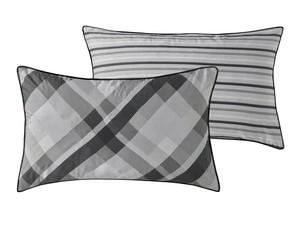 large grey check cushions