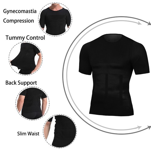 Canotta canottiera uomo US dimagrante body shaper canottiera moobs petto compressione corsetto - Foto 17 di 25
