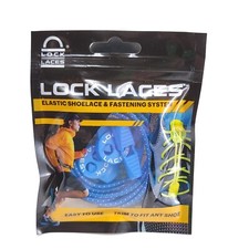 LOCK LACES Royal Blue Elastic Shoelace  Fastening System Hiking Running Jogger
