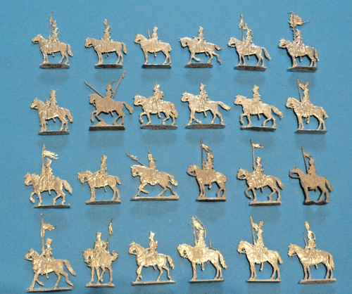 24 Cavaliers Prussiens - Plats D'étain - Zinnfiguren - 1er Empire - Échelle 30mm (occasion)