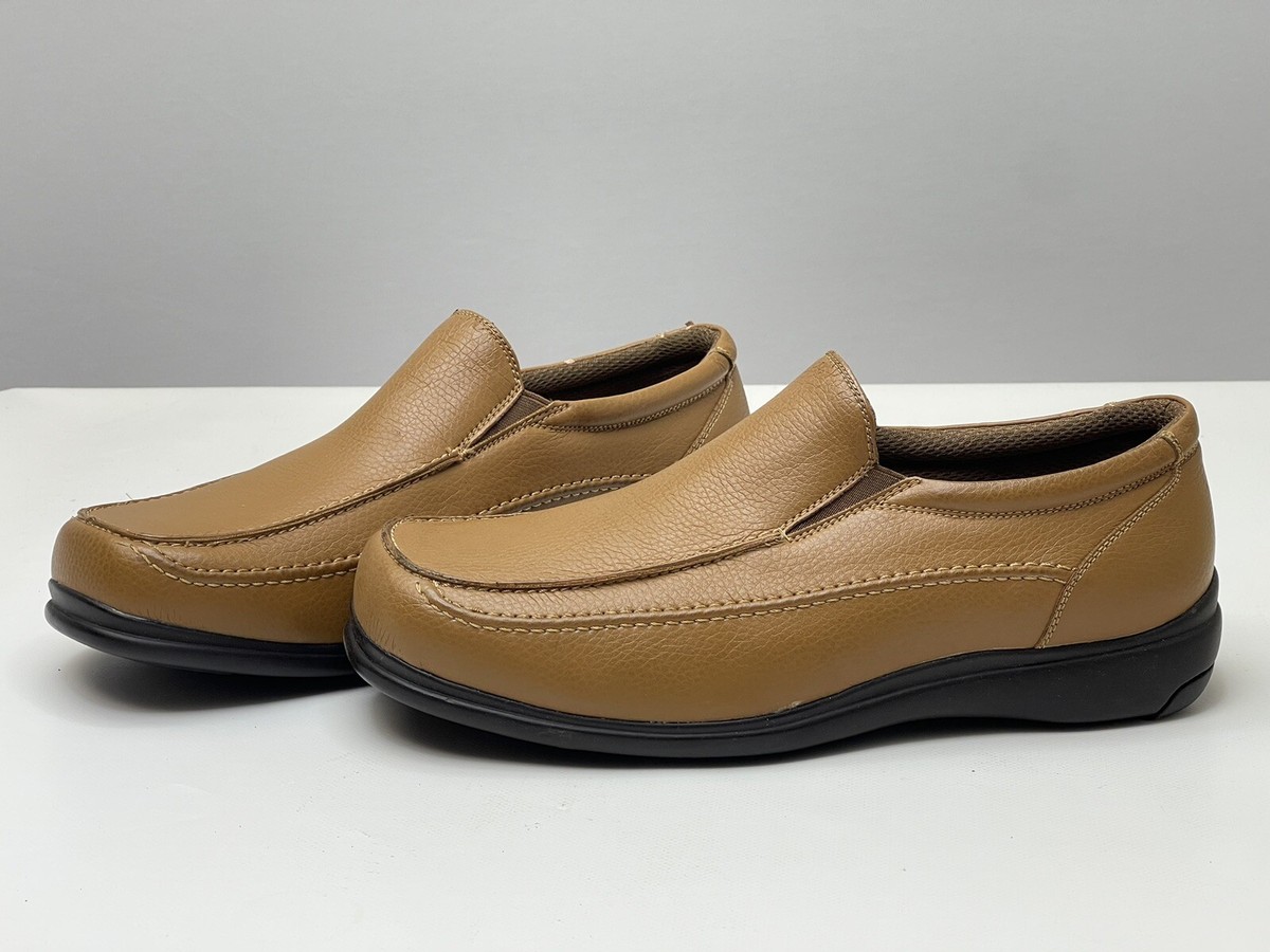Deer Stags Khaki Slip-On Loafer with Brown Heel Accent Deer Stags Mens Tan Brown Slip on Loafer Casual Shoes Size  main image 3
