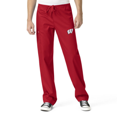 Wisconsin Badger's NCAA Unisex Red Scrub Pants, Size Medium - NWT