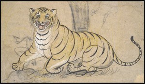Drawing of a Tiger India Painting Reproduction Fine Art Print