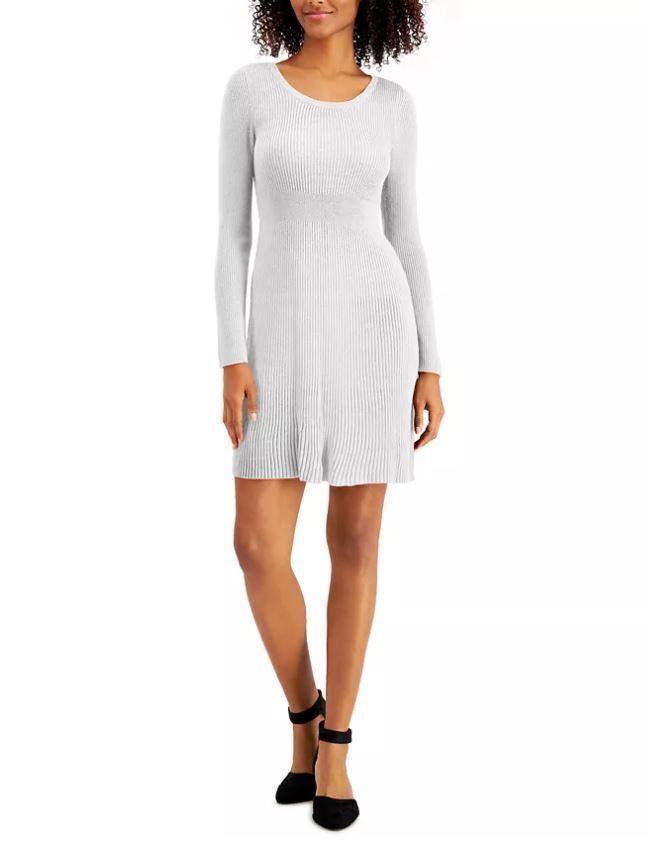 Style & Co Women's Ribbed Sweater Dress White Size Small Style & Co Women's Ribbed Sweater Dress White Size Small