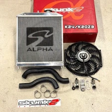 Skunk2 Pro Driver Side Alpha Radiator Kit For Honda Civic Acura Integra K24 Swap