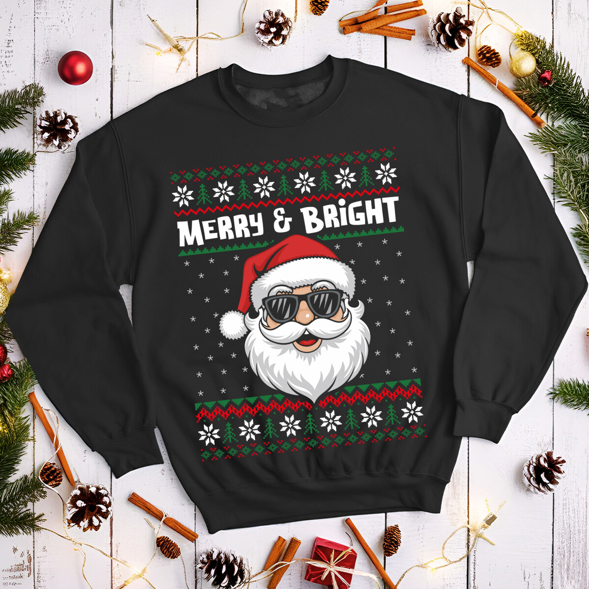 Ugly Christmas Jumpers Santa Funny Mens and Womens Sweatshirt #MC