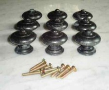9 Vintage 1 1/2inch Hollow Convex Mushroom Bullseye Cabinet Drawer Pull Knobs