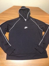 Nike Dri Fit Womens Black White Swoosh Pullover Hoodie Sweater Yoga M 8-10