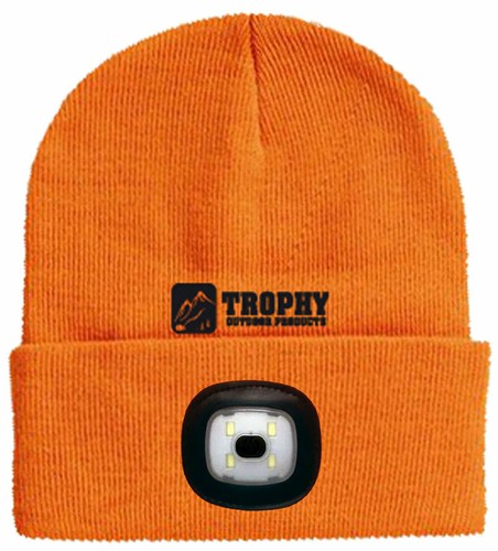 Trophy Outdoor Angler LED Head Light Beanie 200 Lumens Hat USB Charge Cap - Picture 5 of 5