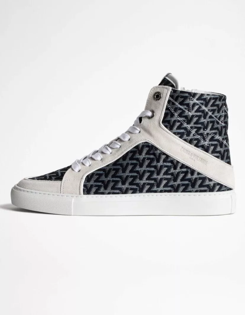 Zadig & Voltarie High Flash Monogram Sneakers Leather EU 37 (116202) Italy Zadig & Voltarie High Flash Monogram Sneakers Leather EU 37 (116202) Italy