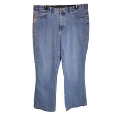 LEE Womens Size 18 Blue Solid Comfort Waist Boot Cut Jeans