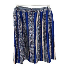 Vintage Kathie Lee rayon skirt plus size knee length blue beach coastal 26w