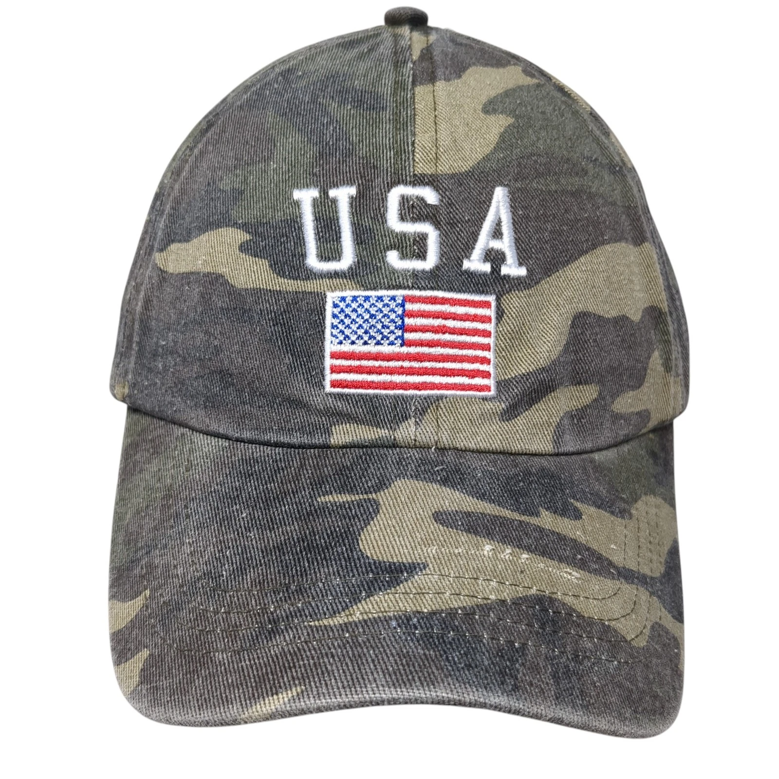 USA Flag Slideback Baseball Cap Multi One Size Adjustable Camo David And Young