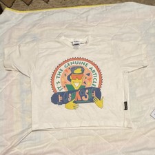 Vintage OshKosh B'gosh Boys White 80s Print T-Shirt Size S XS Made in USA Boxy