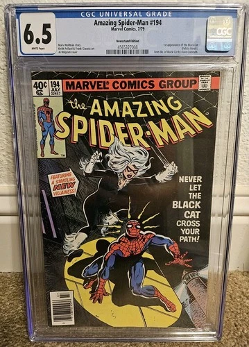 Amazing Spider-man 194 Cgc 6.5 1st Black Cat 🐈‍⬛ Marvel 1979 Newsstand Edition
