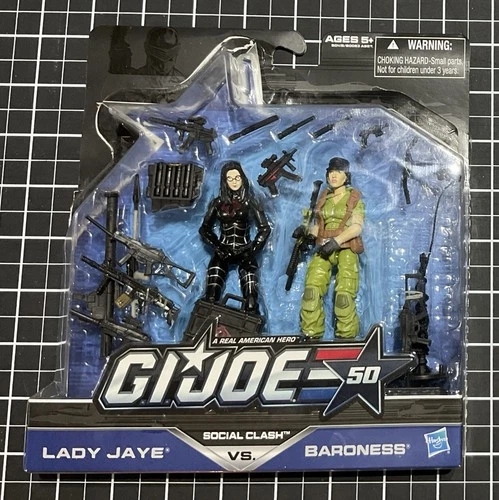 2014 GI Joe 50th Social Clash Lady Jaye & Baroness Set Open, Complete