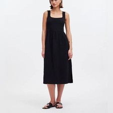 Madewell Knit Tank Midi Dress in black Size S