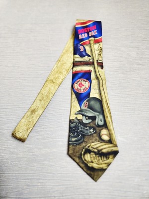 Boston Red Sox  MLB Neck Tie Eagles Wings Sport 100% Silk EUC Baseball Collect