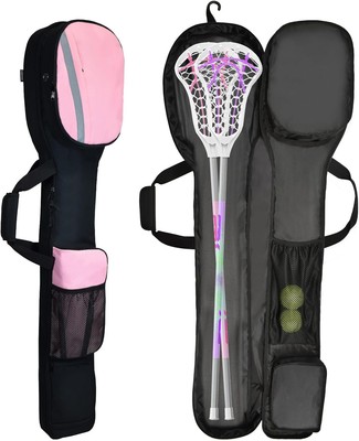 AUMTISC Lacrosse Stick Bag for Men Women, Padded 46in, Pink 
