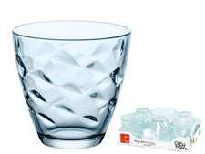 6 Bicchieri Vetro Flora Azzurro cl 25 Bormioli Rocco