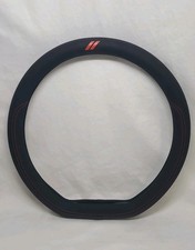 Dodge Steering Wheel Cover Flat Bottom D Shape Black Red Premium Stitching Heavy