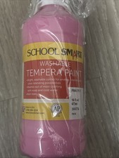 School Smart Washable Tempera Paint, Pink , 1 Pint Bottle