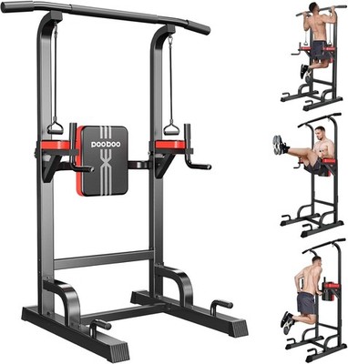 Power Tower Dip Station Klimmzugstange verstellbar Home Gym Fitness Workout Übung
